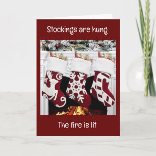 THE STOCKINGS ARE HUNG-CELEBRATE CHRISTMAS CARD