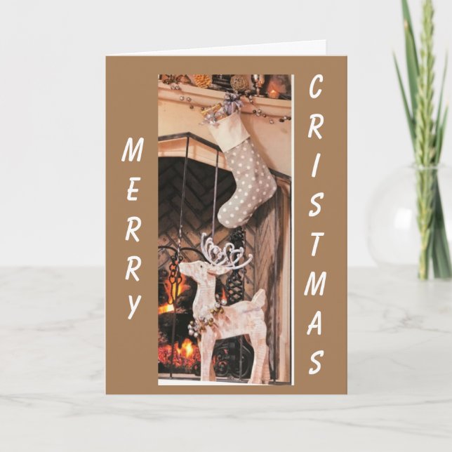 **THE STOCKINGS ARE HUNG WITH LOVE AND CARE** CARD (Front)