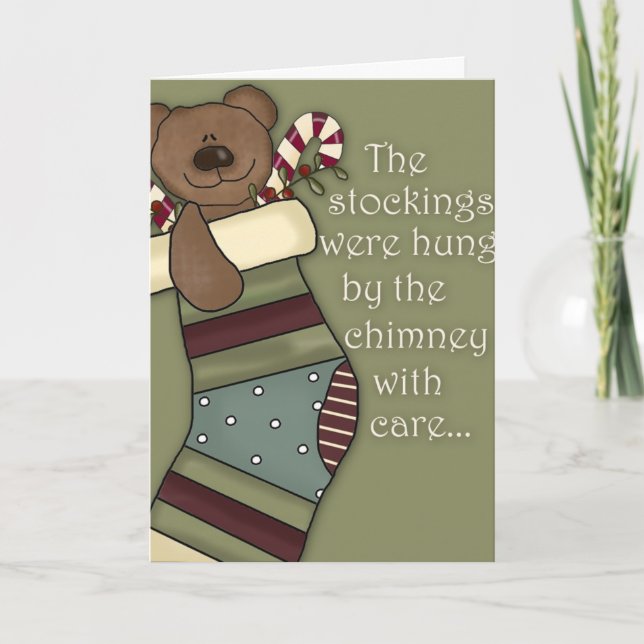 The Stockings Were Hung By the Chimney with Care Holiday Card (Front)