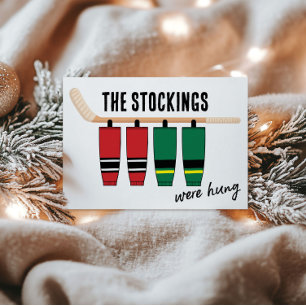 The Stockings Were Hung, Hockey Socks, Funny Holiday Card