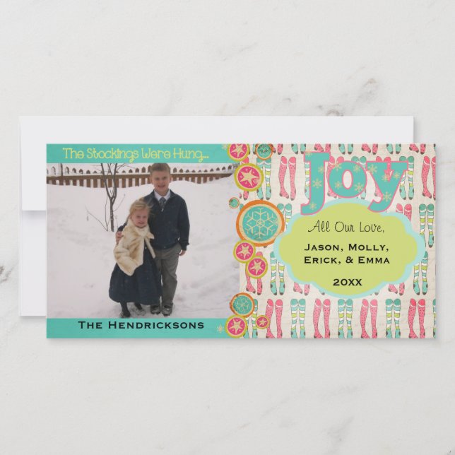 The Stockings Were Hung Holiday Photo Card (Front)