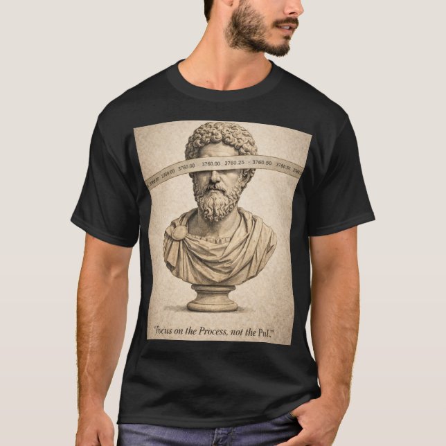 The Stoic Trader, Process vs PnL, Forex Trading T-Shirt (Front)
