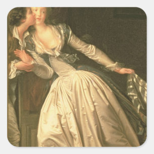 The Stolen Kiss, c.1788 Square Sticker