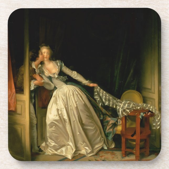 The Stolen Kiss Fragonard Coaster (Front)