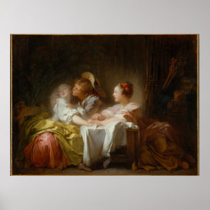 The Stolen Kiss – Fragonard Romantic Art Poster