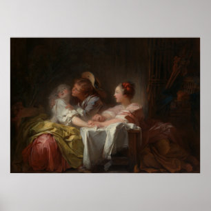 The Stolen Kiss – Fragonard Romantic Scene Poster
