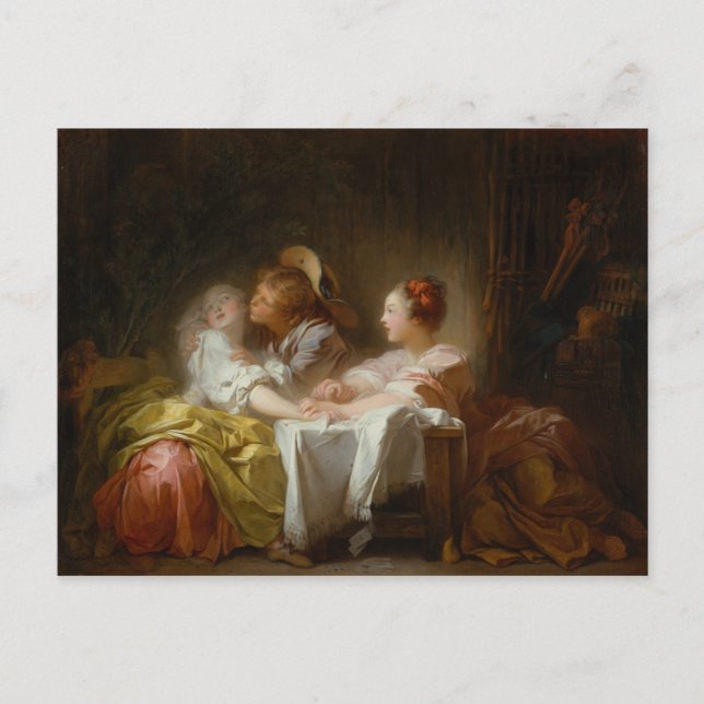 The Stolen Kiss - Jean Honoré Fragonard Postcard (Front)