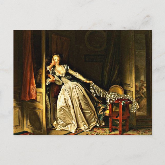 The Stolen Kiss, painting by Jean-Honore Fragonard Postcard (Front)