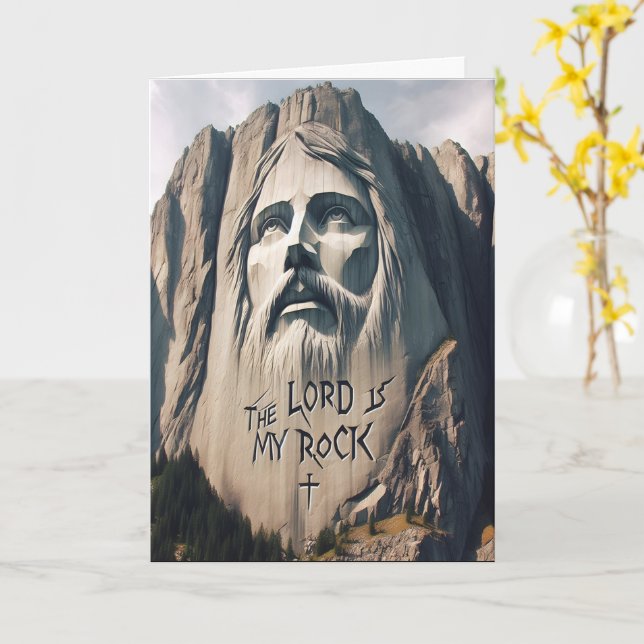 The Stone Carved Saviour The Lord Is My Rock Card (Yellow Flower)