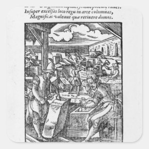 The stone-cutter square sticker