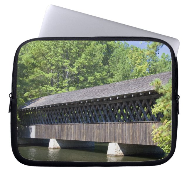 The Stone Mountain Covered Bridge at Stone Laptop Sleeve (Front)