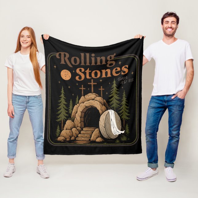 The Stone Was Rolled Away He Is Alive Easter Fleece Blanket (In Situ)