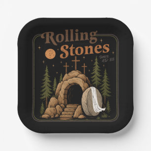 The Stone Was Rolled Away He Is Alive Easter Paper Plate