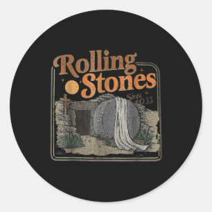 The Stone Was Rolled Away He Is Alive Retro Christ Classic Round Sticker