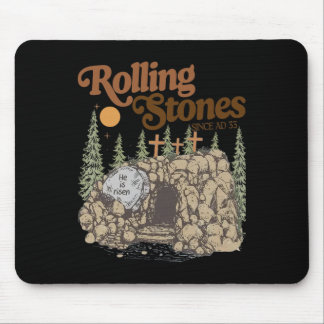 The Stone Was Rolled Away He Is Alive Retro Christ Mouse Mat