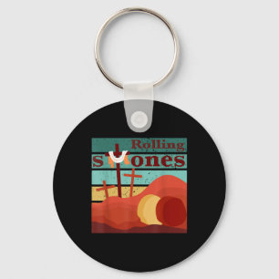 The Stone Was Rolled Away Shirt Easter Vintage _1 Key Ring