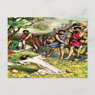 The stoning postcard