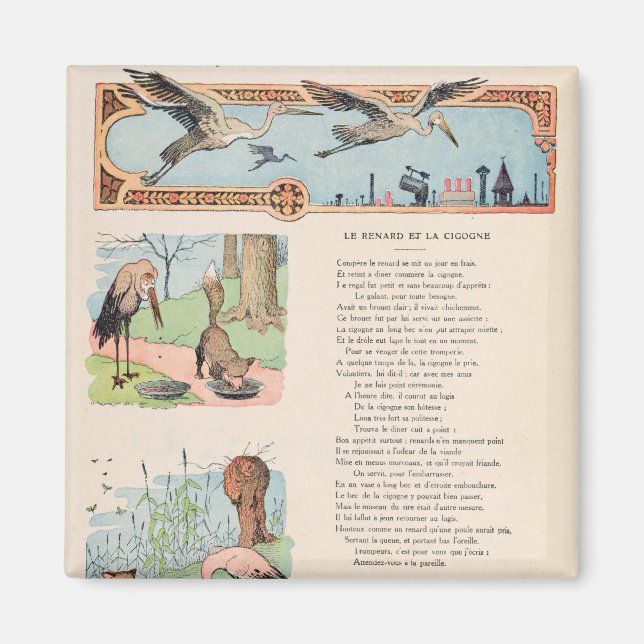 The Stork and the Fox from the Fables Magnet (Front)