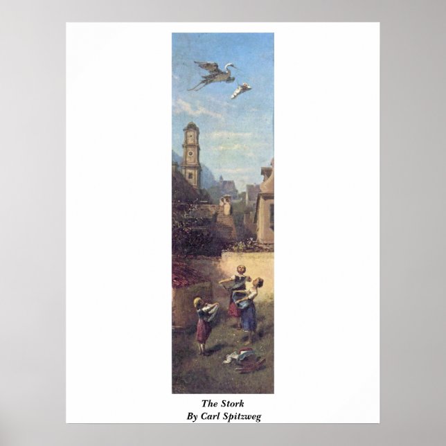 The Stork By Carl Spitzweg Poster (Front)