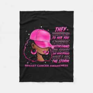 The Storm Black Women Breast Cancer Warrior Pink R Fleece Blanket