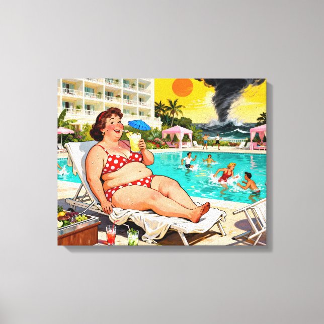 “The Storm Can Wait” – A Self Denial Cartoon Canvas Print (Front)