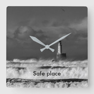 The storm in the North Sea Square Wall Clock