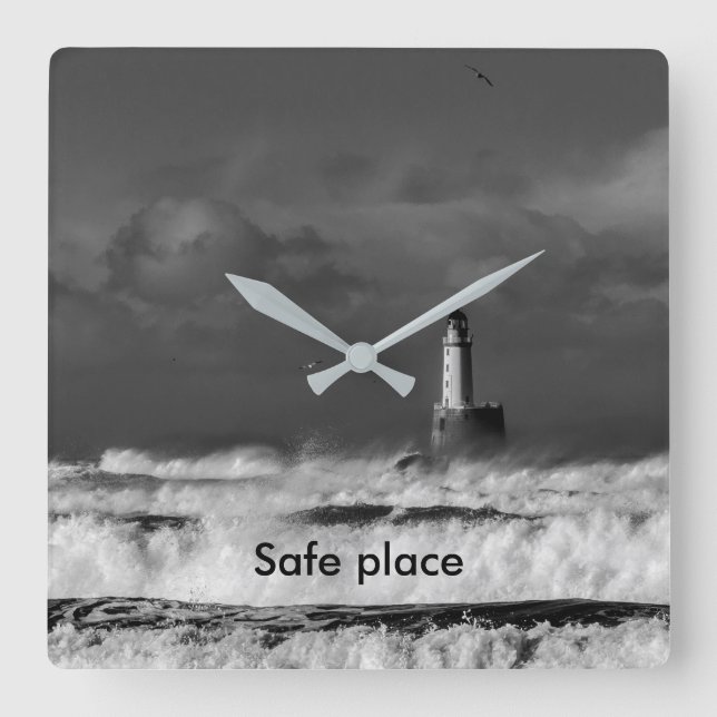 The storm in the North Sea Square Wall Clock (Front)