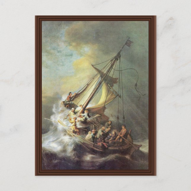 The Storm On The Sea Of Galilee. By Rembrandt Van Postcard (Front)