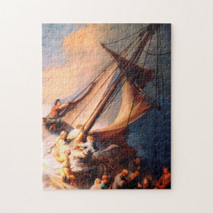 The Storm On The Sea Of Galilee Painting Rembrandt Jigsaw Puzzle