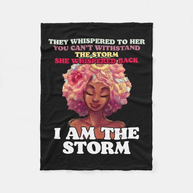 The Storm Strong Black Women Empower Women Black H Fleece Blanket (Front)