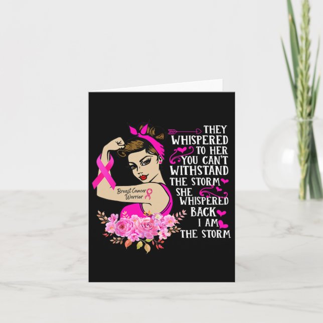 The Storm Strong Women Breast Cancer Warrior Pink  Card (Front)