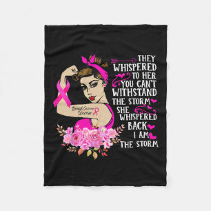 The Storm Strong Women Breast Cancer Warrior Pink  Fleece Blanket