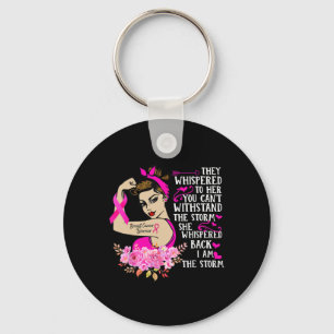 The Storm Strong Women Breast Cancer Warrior Pink  Key Ring