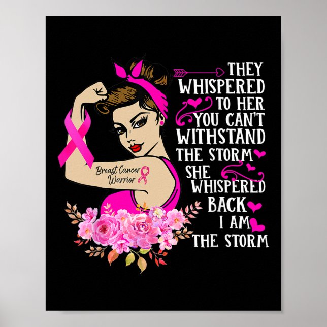 The Storm Strong Women Breast Cancer Warrior Pink  Poster (Front)