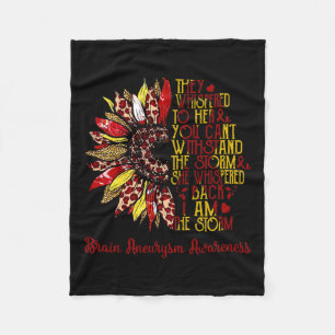 The Storm Sunflower Leopard Brain Aneurysm Warrior Fleece Blanket