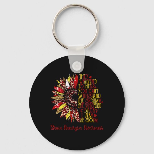 The Storm Sunflower Leopard Brain Aneurysm Warrior Key Ring (Front)
