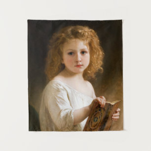 The Story Book, 1877 by William-Adolphe Bouguereau Tapestry