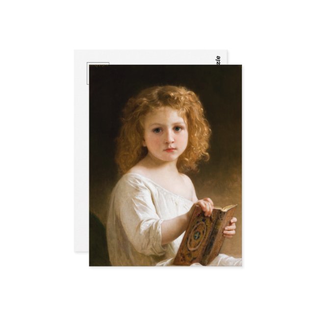 The Story Book by William-Adolphe Bouguereau Postcard (Front/Back In Situ)