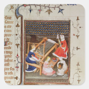 The Story of Gaia, from `De Claris Mulieribus' Square Sticker