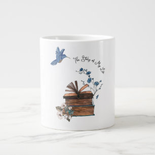 The Story of My Life, Blue Bird and flowers Large Coffee Mug