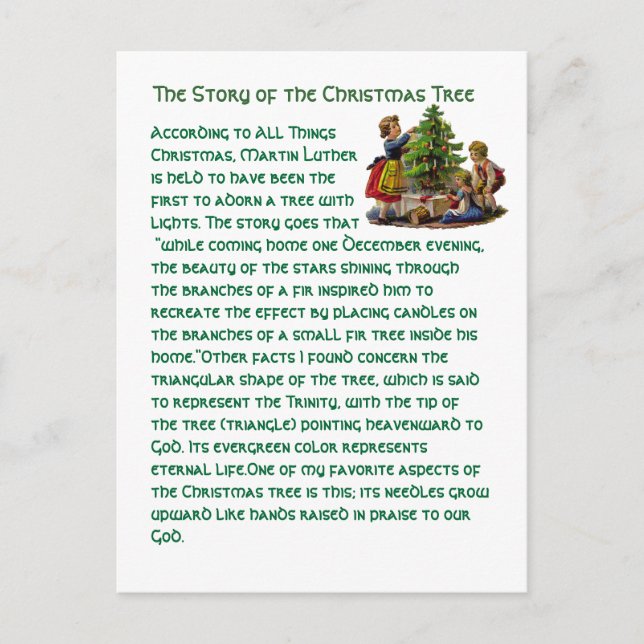 The Story of The Christmas Tree Holiday Postcard (Front)