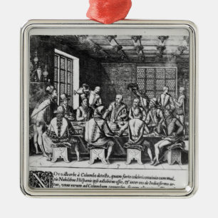 The Story of the Egg of Christopher Columbus Metal Tree Decoration