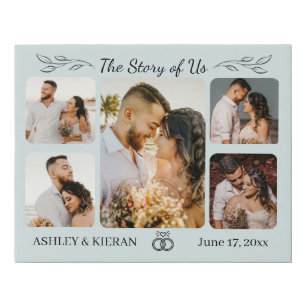The Story of Us Wedding Photos Faux Canvas Print