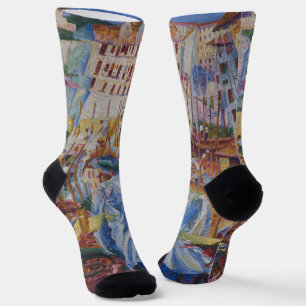 The Street Enters the House - Umberto Boccioni Socks