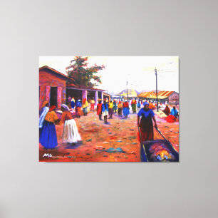 THE STREET OF AFRICA BY MOJISOLA A GBADAMOSI OKUBU CANVAS PRINT