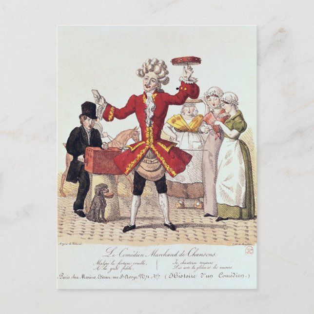 The Street Singer, engraved by Alois Senefelder Postcard (Front)