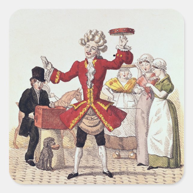 The Street Singer, engraved by Alois Senefelder Square Sticker (Front)