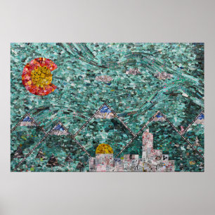 The Streets of Denver collage 36x24 Poster