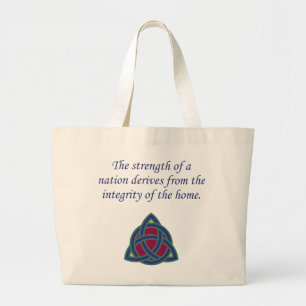 The Strength Of A Nation - Family Quote Large Tote Bag