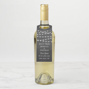 The String Lights On Chalkboard Wedding Collection Bottle Tag